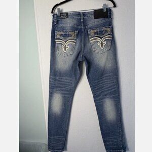 Outcast Outfitters NWT Men's Slim Stretch Denim Jeans 30/32 Embroidered Flap Pkt